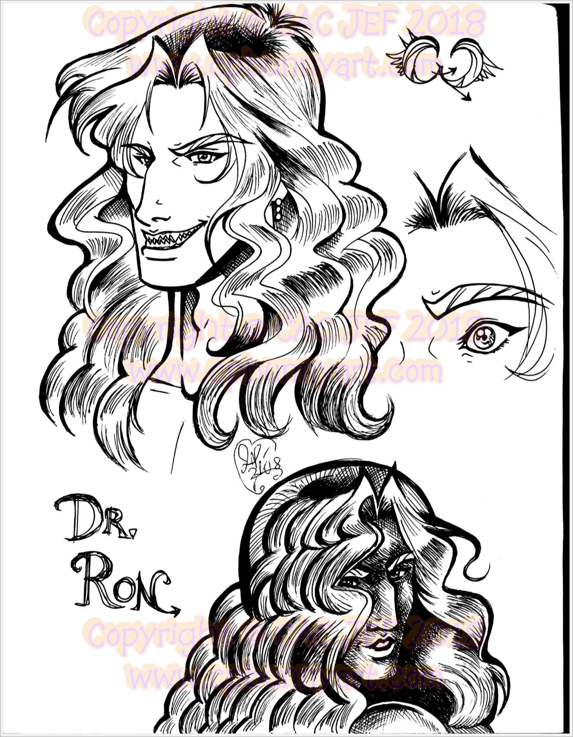 B/W Dr. Ron doodles