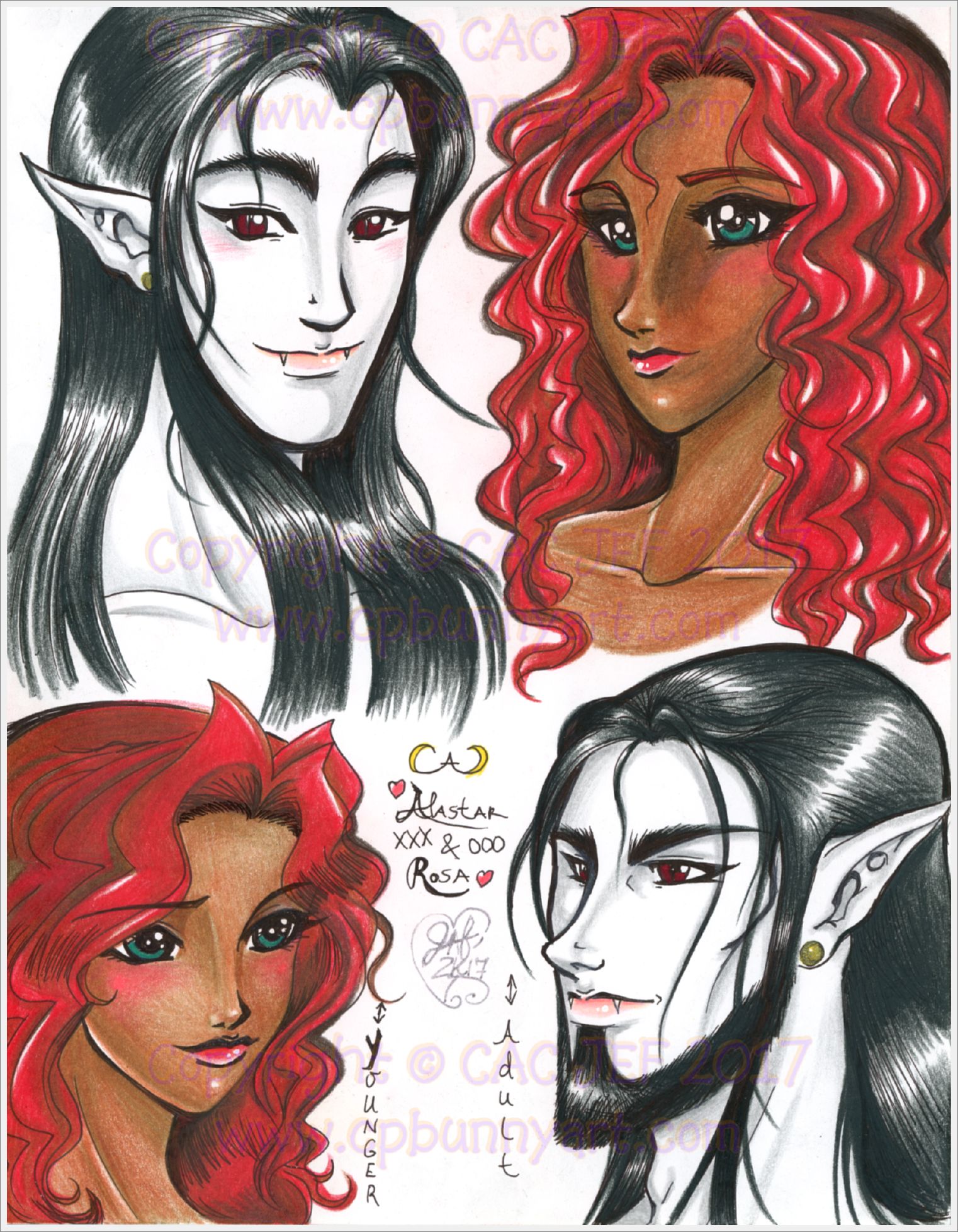 Alastar and Rosa - younger and older