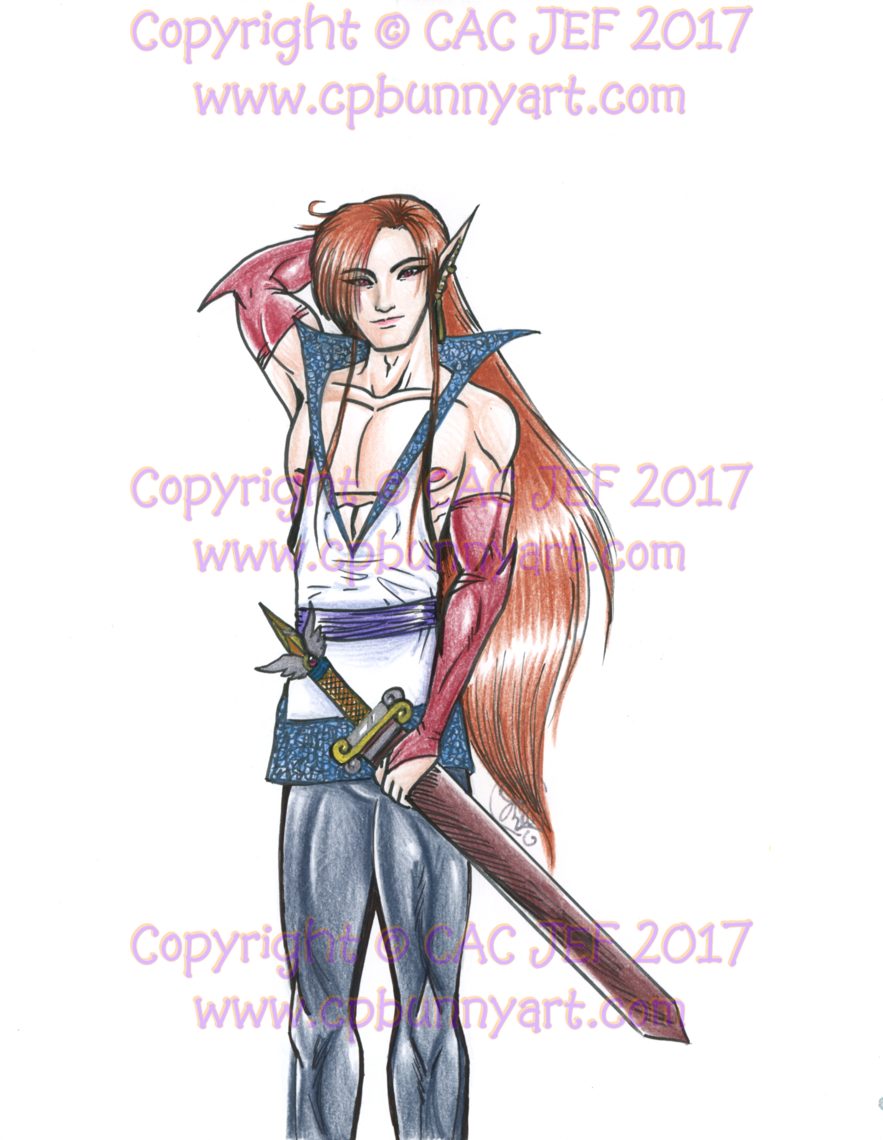 Alayer with his sword
