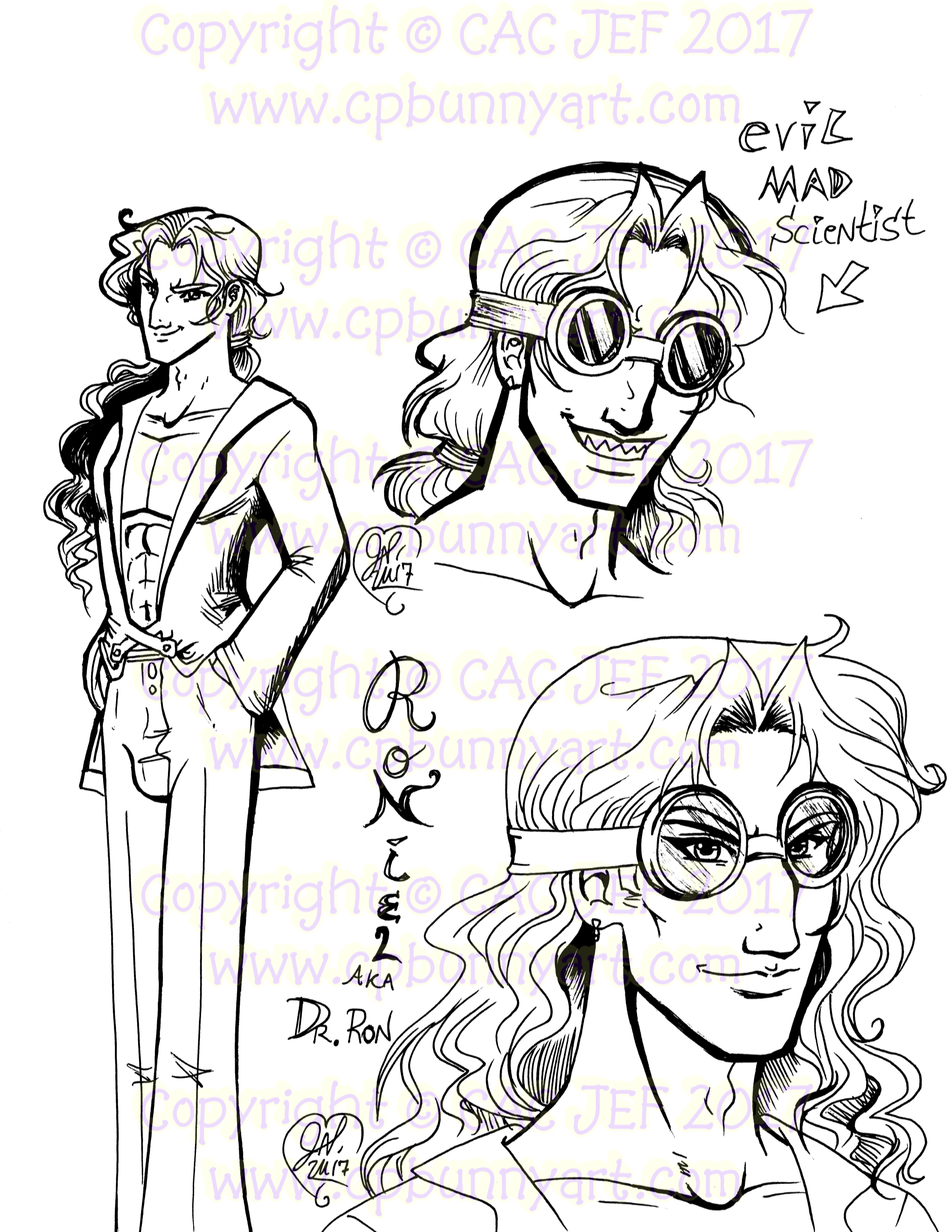 B/W sketch of Roniel aka Ronge - Wickedly evil